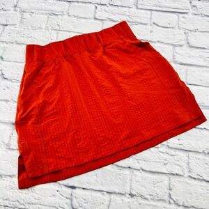 Title Nine Rust Orange Textured Performance Skirt Size Medium Elastic Waist